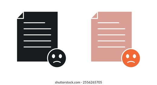 Complaint icon set in black and colored versions.