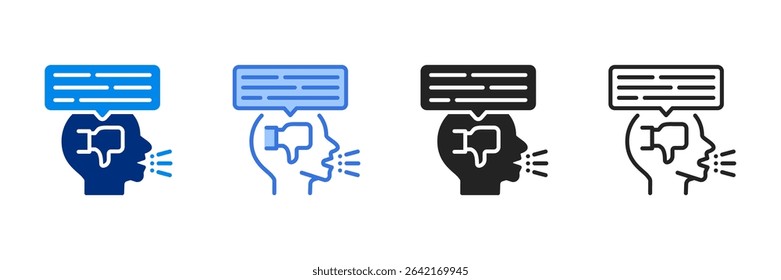 Complaint Icon Set Multiple Style Vector Illustration