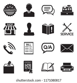 Complaint Icons. Black Flat Design. Vector Illustration. 