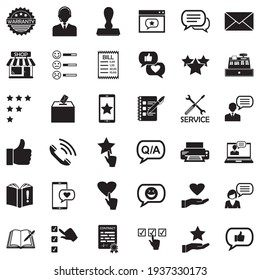 Complaint Icons. Black Flat Design. Vector Illustration.