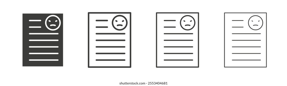 Complaint icons collection. vector set in black color