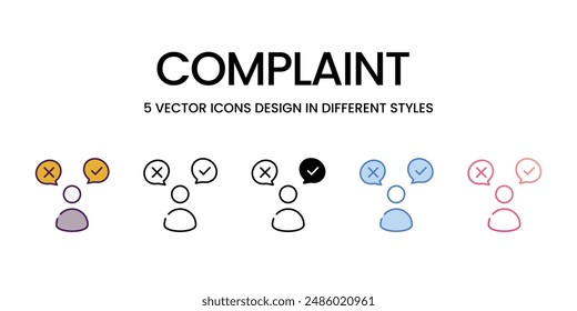 Complaint Icons different style vector stock illustration