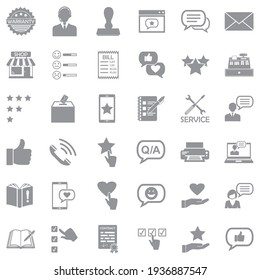 Complaint Icons. Gray Flat Design. Vector Illustration.