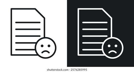 Complaint icons in thin black and white stroke liner style