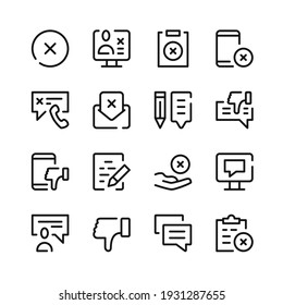 Complaint icons. Vector line icons. Simple outline symbols set