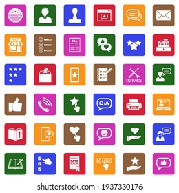 Complaint Icons. White Flat Collection In Square. Vector Illustration.