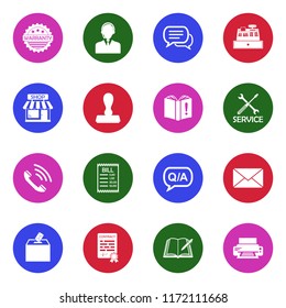 Complaint Icons. White Flat Design In Circle. Vector Illustration. 