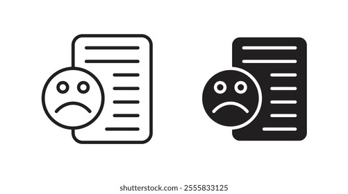 Complaint outlined and solid icon vector collection.