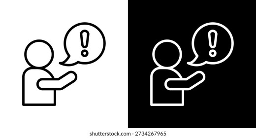 Complaint Tendency Icon In Black and White Line Style