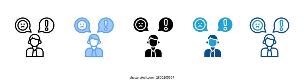 Complaint web icon with multiple style collection