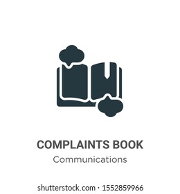 Complaints book vector icon on white background. Flat vector complaints book icon symbol sign from modern communications collection for mobile concept and web apps design.