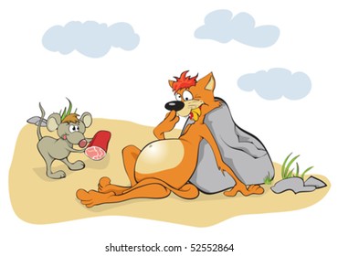The complaisant mouse and  lazy cat