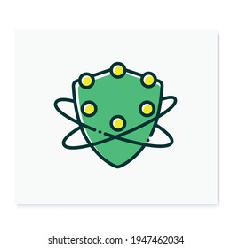 Complement system color icon. Complement cascade. Immune system concept. Immunology. Body defence system. Health, immunity, disease prevention. Isolated vector illustration