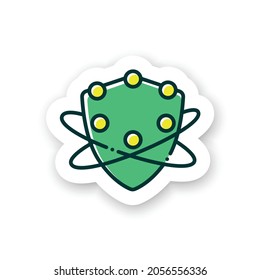 Complement system sticker icon. Complement cascade. Immune system concept. Immunology badge for designs. Body defence system. Health, immunity, disease prevention vector emblem