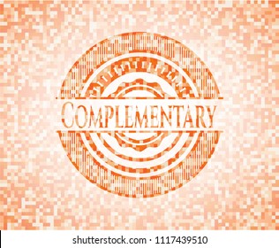 Complementary abstract orange mosaic emblem