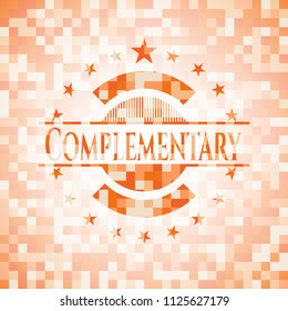 Complementary abstract orange mosaic emblem