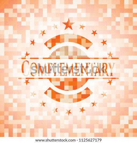 Complementary abstract orange mosaic emblem