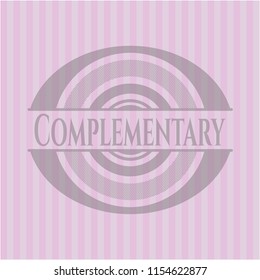 Complementary badge with pink background