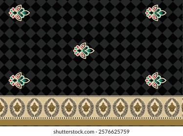 A complementary border decorative band or border, often in a contrasting color, adds balance and enhances the overall composition.