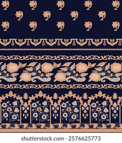 A complementary border decorative band or border, often in a contrasting color, adds balance and enhances the overall composition.