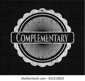 Complementary chalkboard emblem on black board