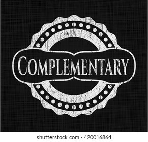 Complementary chalkboard emblem written on a blackboard