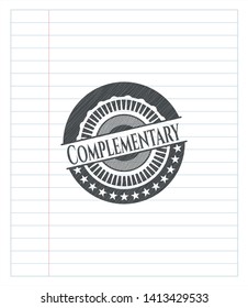 Complementary emblem draw with pencil effect. Vector Illustration. Detailed.