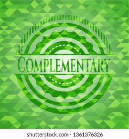 Complementary green emblem with mosaic ecological style background