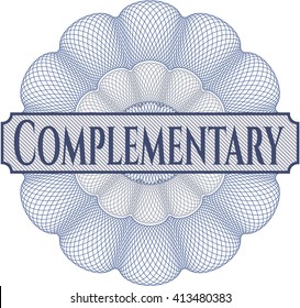 Complementary inside money style emblem or rosette
