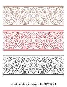 Complementary Line Thai art illustration. 