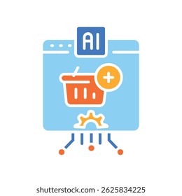 Complementary product recommendation color flat icon for digital and print projects.  Minimal clean icons for apps and websites. Modern simple icons for UI UX and branding