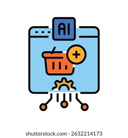 Ícone de linha de cor de recomendação de produto complementar para projetos digitais e de impressão.  Ícones mínimos de limpeza para aplicativos e sites. Ícones simples modernos para UI UX e branding