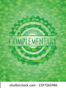 Complementary realistic green mosaic emblem. Vector Illustration. Detailed.