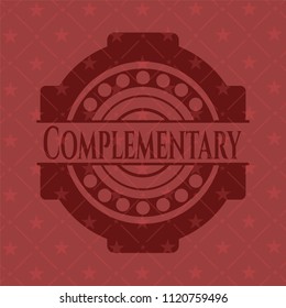 Complementary red emblem. Retro
