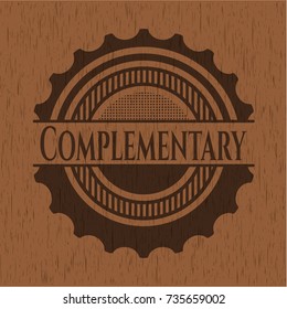 Complementary retro style wooden emblem