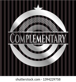 Complementary silvery badge. Vector Illustration. Mosaic.
