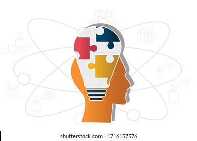 Complementary skill concept on white background. Creative idea design. Flat vector illustration for template, brochure or presentation.