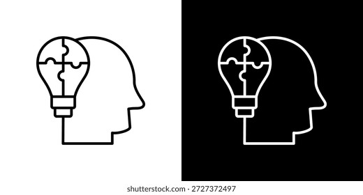 Complementary Skills icon black and white outline.