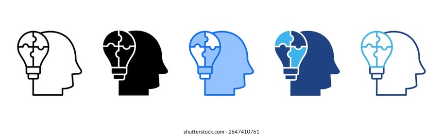 Complementary Skills icon set multiple style collection