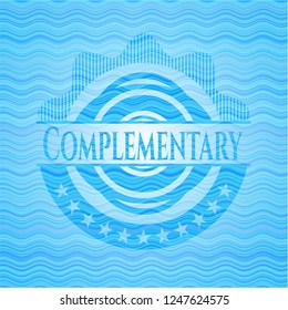Complementary sky blue water emblem.