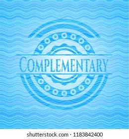 Complementary water concept badge background.