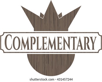 Emblema complementario de madera. Retro