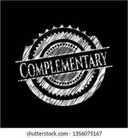 Complementary written on a blackboard