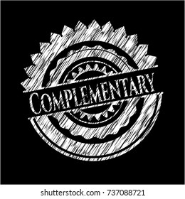 Complementary written on a blackboard