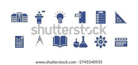 Complete Academic Study and Training Icons Pack, Learning Resources and Classroom Symbols, Modern UI Outline Vector Set.eps10
