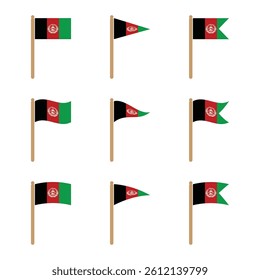 Complete Afghanistan flag set with display pole