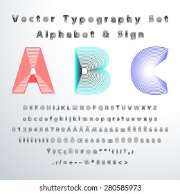 Complete Alphabet & Sign Vector Typography Set Blend Mode Editable