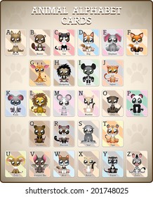 Complete animal alphabet cards ( A - Z )