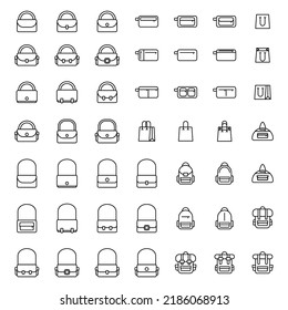 Complete bag icon set, vector illustration