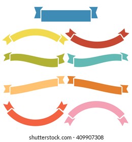 Complete of banners and ribbons. Vector set For your projects.